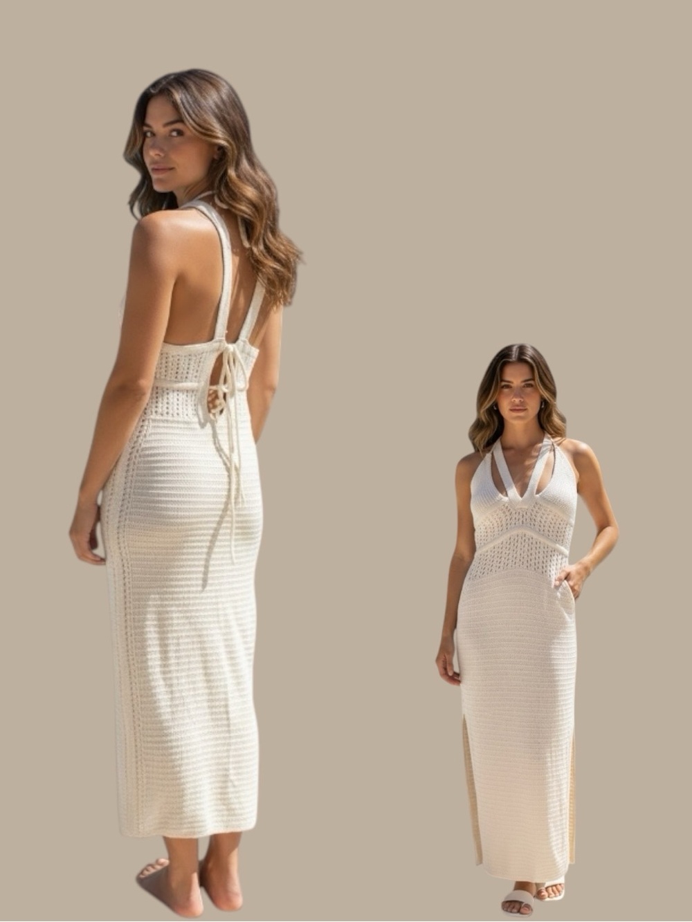 Anthropologie Crochet Knit Maxi Dress | Size Small